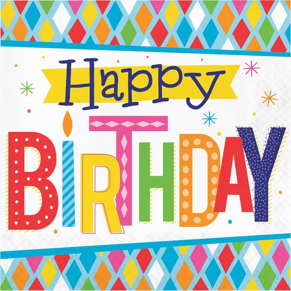 Bright Birthday Napkins, 16 ct