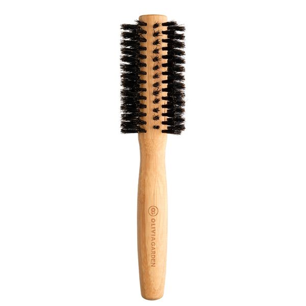 Olivia Garden Bamboo Touch Brush – Eco-conscious Round Bamboo Blowout Hair Brush, 100% Boar Bristles - 20mm