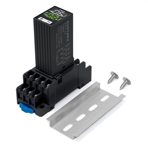 GUETNEU LCD Digital Display Time Relay, Time Control Delayer, Dual Time with Plug-in Terminal Socket, 14-Pin 110 VAC 4PDT Time Delay Relay (H3Y-4)