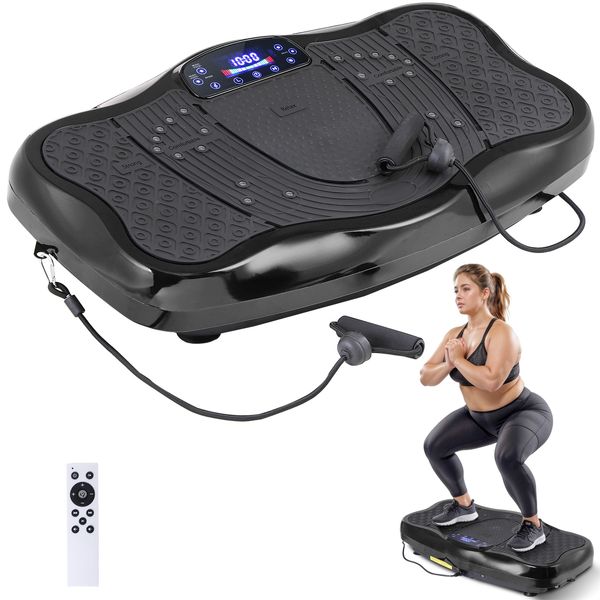 Vibration Plate Exercise Machine Power Waver Vibrate Stand Shake Board Gym Black