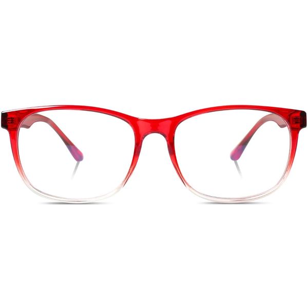 DUCO 2144 Blue Light Cut Glasses, Computer Glasses, PC Glasses, Blue Light Glasses, Blue Light Cut Glasses, Ultra Lightweight, red, (wine red)