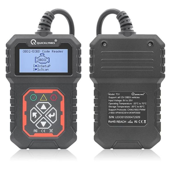 T31 Auto OBD2 EOBD Scanner Code Reader Car Diagnostic Tool Check Engine Fault