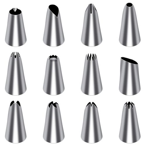 Tamodan Piping Bags and Tips, Cake Piping Bags and Tips Suitable for Beginners Included 100PCS 16 Inch Disposable Piping Bags with 12 Piping Tips Set, 2 Coupler and 1 Reusable Pastry Bags