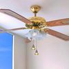 PATIKIL Ceiling Fan Pull Chain, 2 Pack 12" Decorative Diamond Pendant Chain Extender Charm Extension Pull String for Ceiling Fans Light Lamp, Yellow