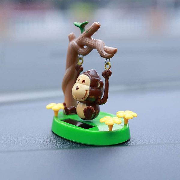 Marsrut Solar Powered Dancing Animal Bobblehead Swing Monkey Swinging Animated Bobble Dancer Toy Car Decor Toys Gift for Office Car Ornament Supplies Decoration