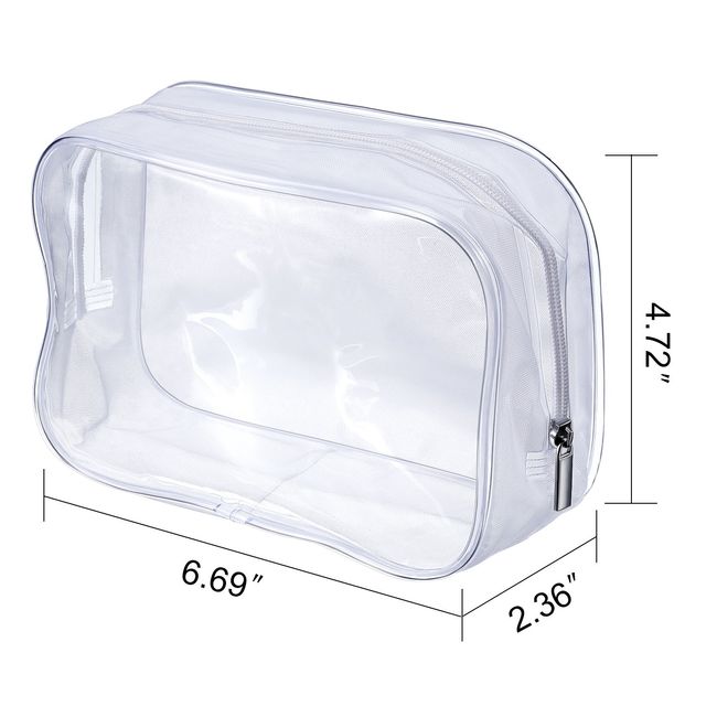 5 Pack Clear Portable Cosmetic Makeup Bag Zippered Toiletry Carry