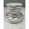 Set 4 Brown CHECKERED 6.5” Appetizer Salad Dessert Snack Plate Plates Melamine