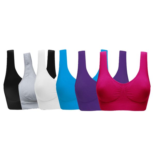 Women's Comfort Workout Sports Bra Low-Impact Activity Sleep Bras Pack of 6 3XL