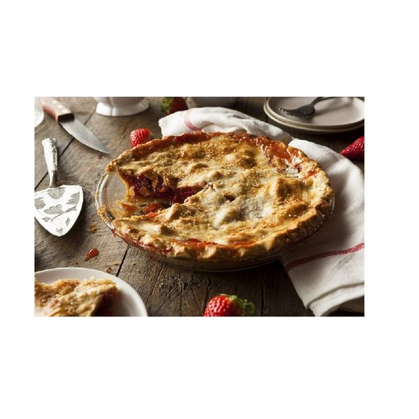 Northwest Wild Foods Strawberry Rhubarb Pie, Fresh Frozen in Reusable 9-Inch Deep Dish Pie Pan