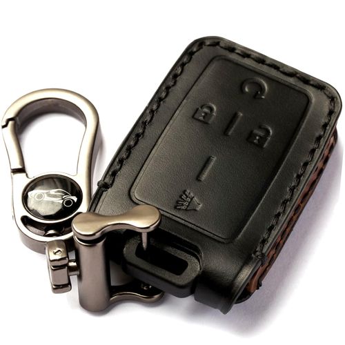 GLECHAZ Key Fob Cover for Chevy Silverado Colorado GMC Canyon Sierra 2014 2015 2016 2017 2018 2019 2020 2021 Keyless Entry Remote (4B-Black)