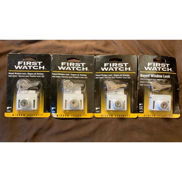 Lot of 4 First Watch Keyed Window Lock For Sliding Windows Security Hardware