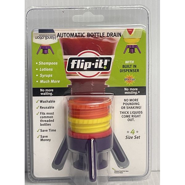 Flip It Deluxe Bottle Emptying Kit Upside Down Bottle Drain Built-In Dispenser