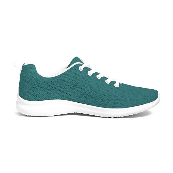 Womens Sneakers - Canvas Running Shoes, Teal Green - 12