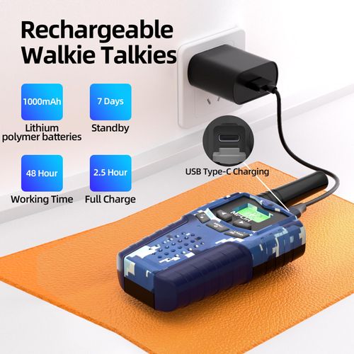 Mfcir Camouflage Kids Walkie Talkies, Rechargeable, 3 Pack, Long Range,Toys Gifts for 3 4 5 6 7 8 9 Year Old Boys Girls Ages, Outdoor Hiking,Birthday Present