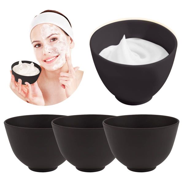 ANRONCH 4 Pieces Home Use Silicone Facial Mask Mixing Bowl, Diy Face Mask Mixing Bowl for Facial Mask, Mud Mask and Other Skincare Products, Cosmetic Beauty Tool