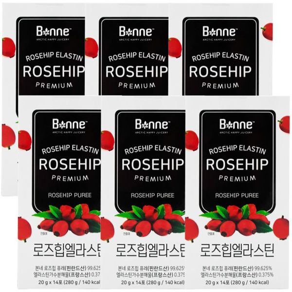 Bonnet (Coupon Down) Rosehip Puree Elastin Stick 20g x 14 Packets 6 Boxes (12 Weeks Plan), 280g