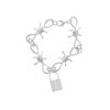 Zac's Alter Ego Silver Barbwire Chain Bracelet with Padlock