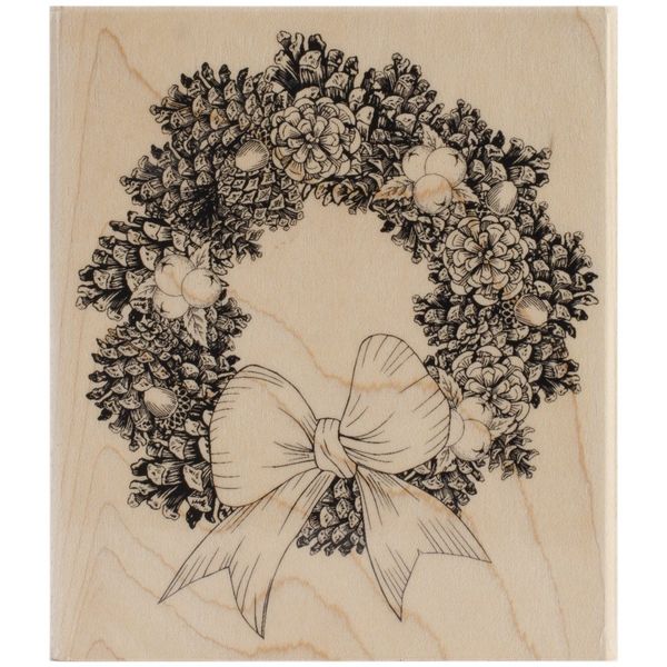 Penny Black Pine Wreath Wood-Mounted Stamps