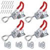 4 Pack Metal Toggle Latch,Box Closure Tension Lock Toggle Clamp Latch Adjustable Toggle Latch Quick Release Toggle Catch Latch for Tool Boxes Trunk Cases (Silver)