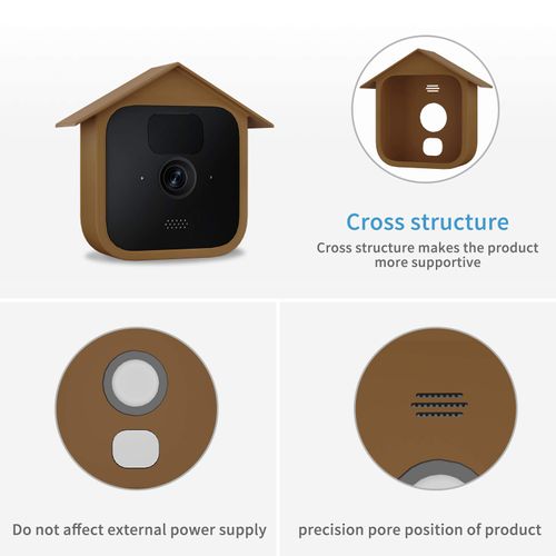 HOLACA Silicone Cover Skin Compatible with All New Blink Outdoor Camera -Waterproof Protective,Soft, Lightweight, Reliable, and Durable Silicone for Blink Outdoor Home Security Camera (Brown 2Pack)