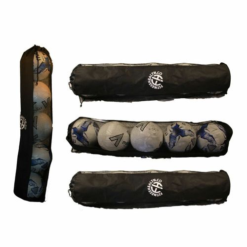 Fitness Health Black 5 Ball Nylon Bag Football Sack/Carrier/Bag Soccer Training