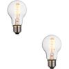 2 Pack Clear Glass 4W E27 GLS LED Light Bulb - Dimmable Warm White - 265lm 2200k