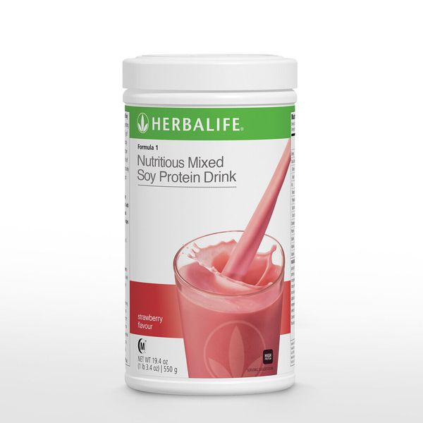 Herballife Nutritious Mixed Soy Protein Drink Shake Powder STRAWBERRY 550g.