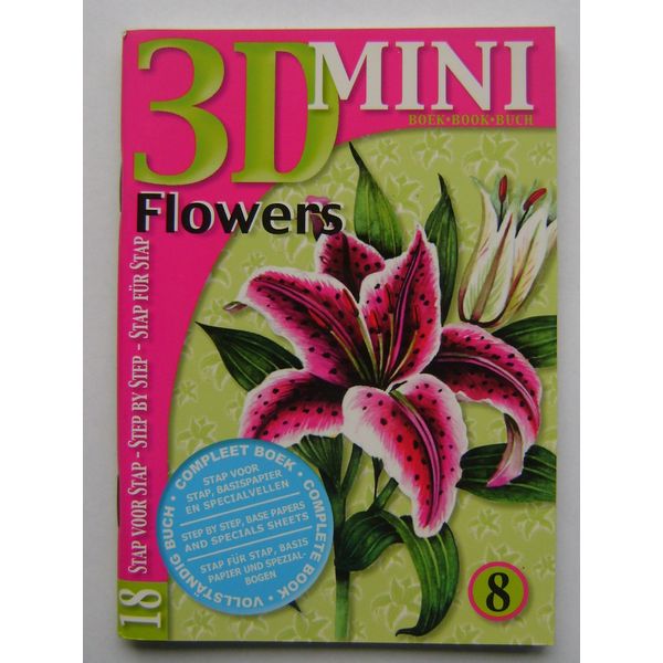 3D DECOUPAGE SHEET COLLECTION & BACKING PAPERS - 18 DIFFERENT STEP BY STEP FLOWER DESIGNS