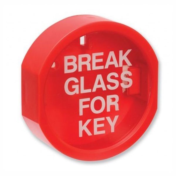 Break Glass Key Box - Indoor/Outdoor Keybox with Plastic Cover