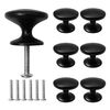 6 Pcs Round Knobs, Furniture Door Knobs, Brushed Nickel Knobs, Cabinet Knobs, Drawer Knobs, Wardrobe Knobs, Knobs, Zinc Alloy Knobs with Screws, Suitable for Drawers, cabinets, and wardrobes(Black)
