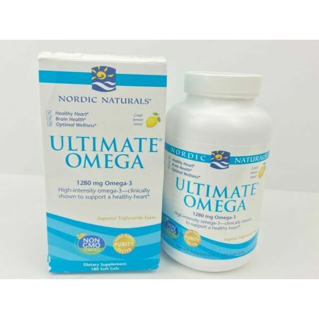 Nordic Naturals Ultimate Omega-3 -1280 mg ‑180 Softgels Lemon Flavor -Free Ship!