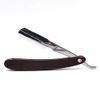 Parker SRDW, Walnut Wood Handle Straight Edge Barber Razor with Stainless Steel Blade Arm for Professionals, 5 Blades included