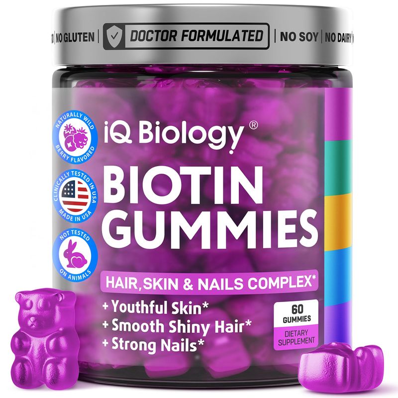 Hair Skin and Nails Gummies with Biotin Collagen Keratin - Hair Growth ...