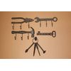 Tool Man Decorative Tools Wall Decor / Cast Iron Wall Hooks Bundle of 6