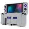 eXtremeRate PlayVital Switch Console Compatible Back Cover, NS Joycon Handheld Controller Separable Protector Hard Shell, Customized Dockable Protective Case for Switch [Classic SNES Style]