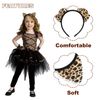 VIKSAUN 4 Pcs Soft Fabric Headband Set, Alice Cat Ears, Leopard Print, Cow, Tiger Stripes Hair Hoops for Cosplay, Anime, Holiday Events, Fancy Dress, Dance Recitals,Mardi Gras Halloween (4 Pcs)