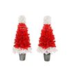 2 PCS Lighted Santa Hat Style Christmas Tree Set 4ft Artificial Tree with Lights