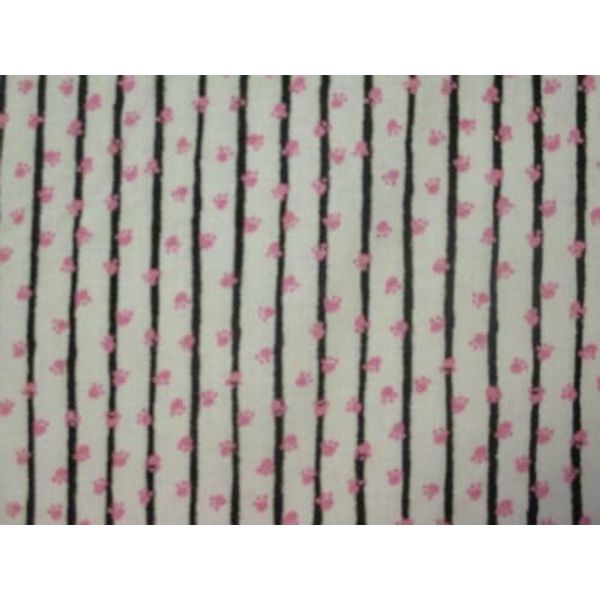 Paws Prints Mini Dog CAT Dogs Cats Pink Stripe MASK Digital Cotton Fabric Fat QuarterFABRIC