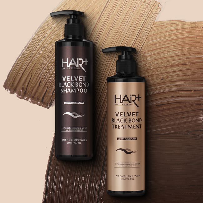 Hair Plus Dye Shampoo Black Bond Tone Down Care Shampoo 300ml + Treatment 300ml