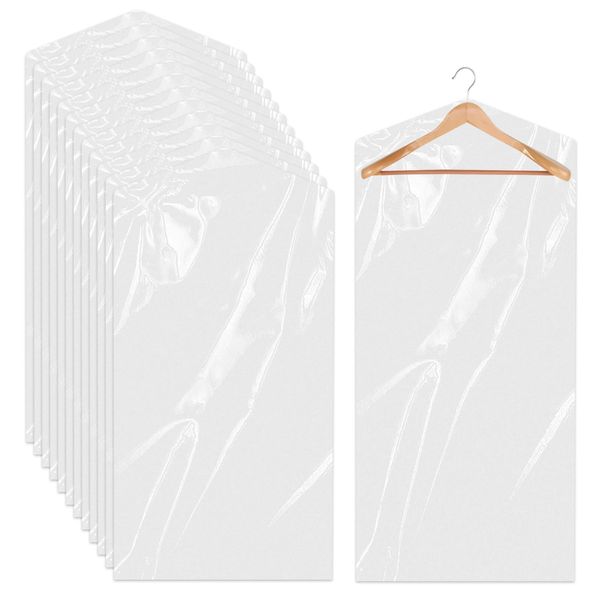 30 Pcs Clear Garment Cover 47 Inch Plastic Garment Bags for Hanging Clothes Dry Cleaning Bags Transparent Dust-proof Storage Covers for Skirt Coat Suit Shirt Jacket