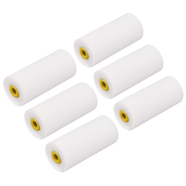 sourcing map Paint Roller Cover 3 Inch Mini High-Density Foam Brush for Household Wall Painting Treatment 6Pcs