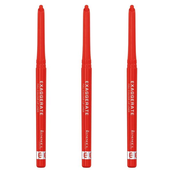 (3 Pack) Rimmel Exaggerate Lip Liner Pencil - CALL ME CRAZY #104 New