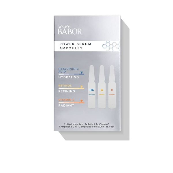 DOCTOR BABOR Power Serum Ampullen Set, verschiedene Ampullen für das Gesicht, für Feuchtigkeit und ebenmäßigeren Teint, vegane Formel, 7x2 ml