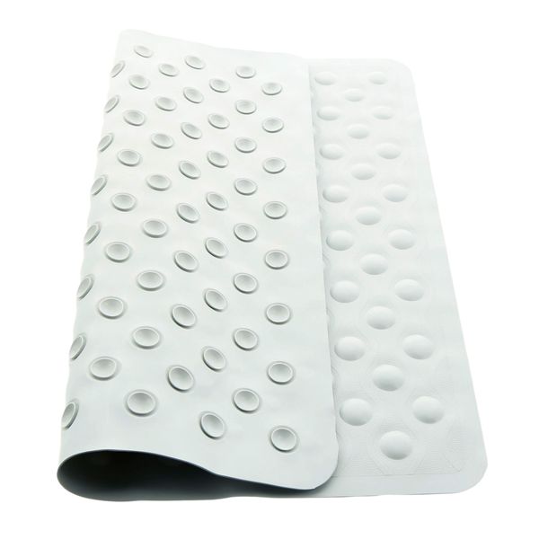 aztex Anti-Fungal Non-Slip Shower or Bath Mat with Bubbles and Suction Cups, Slip Resistant Shower Tread, Kids Bath Mat, Made From Rubber Vinyl - Shower Mat, Off-White