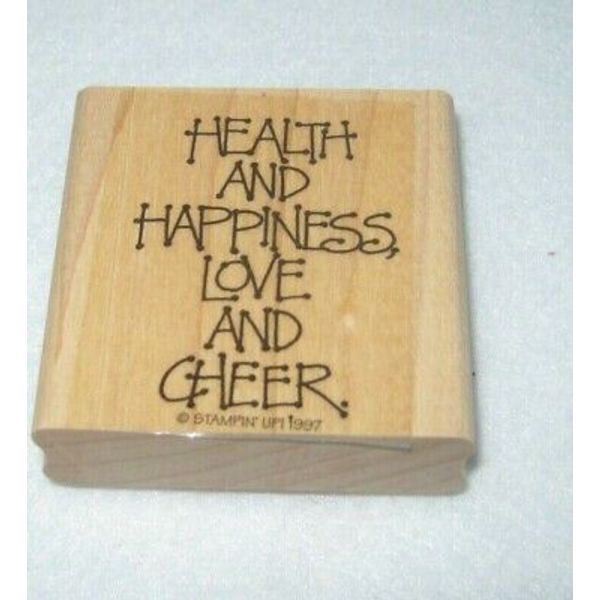 Stampin' Up! - Rubber Stamp - Health and Happiness Love and Cheer - Medium Size