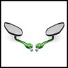 Hihaha 8mm 10mm Thread Dia Pattern Motorcycle Rearview Mirror Green Durable Material