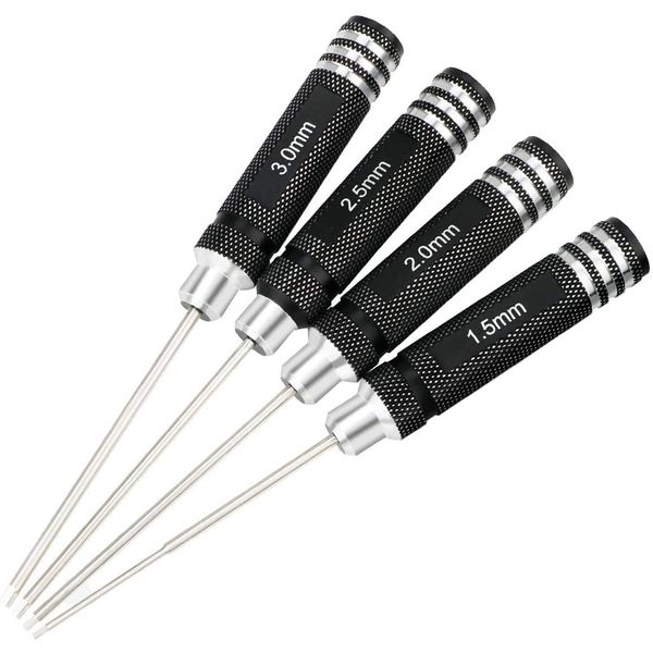 Hex Wrench Screwdriver Titanium Nitride Precision Screwdriver Set for Drones 4pcs Set (0.06 inch / 1.5 mm / 2.0 mm / 2.5 mm / 3.0 mm)