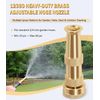 12380 Brass Adjustable Hose Nozzle for Patios Gutters Multiple Spray Pattern