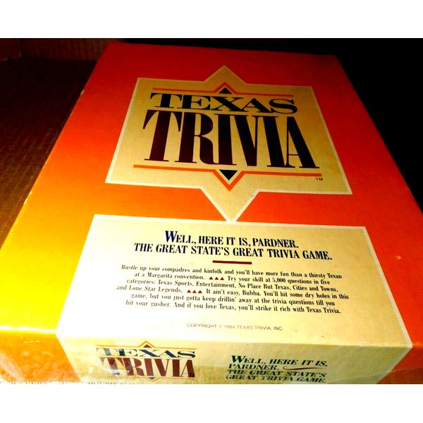 Texas Trivia Inc.~Board Game 1984 Lone Star Legends