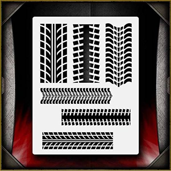 Tire Tracks AirSick Airbrush Stencil Template